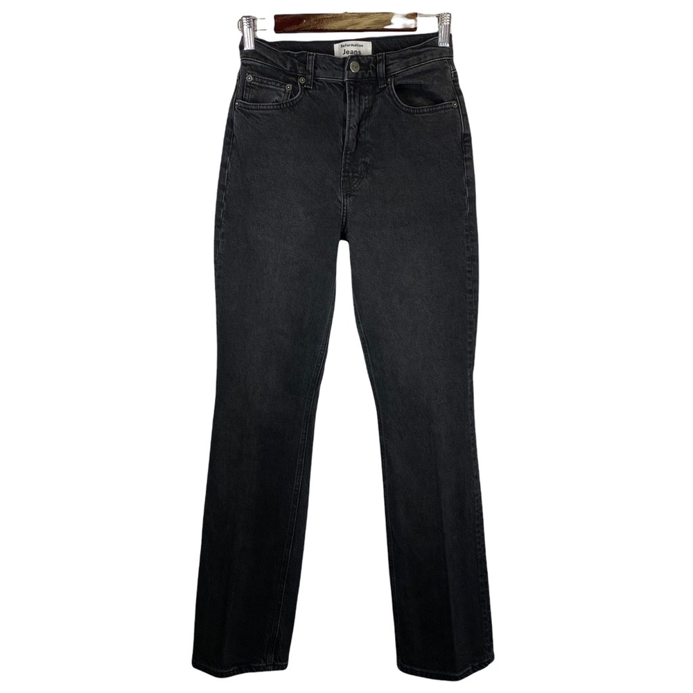 Reformation Jeans Peyton Erie Washed Black High Rise Bootcut Jeans 26